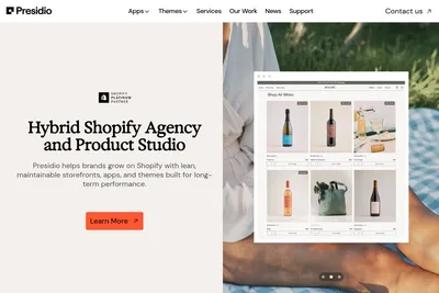 Screenshot of the Presidio homepage