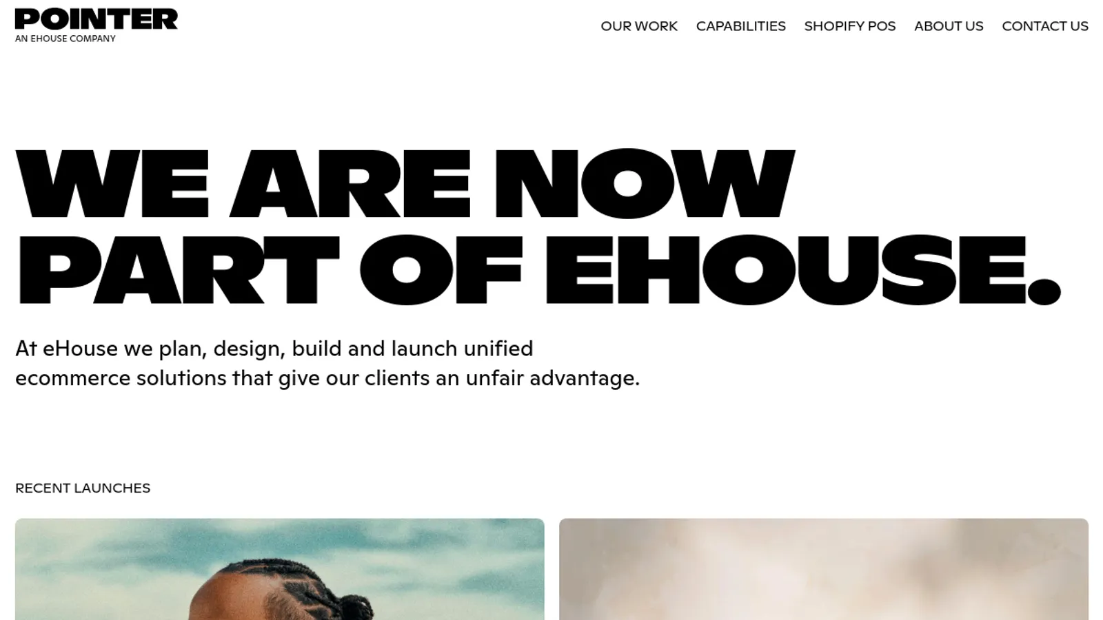 Screenshot of the Pointer homepage