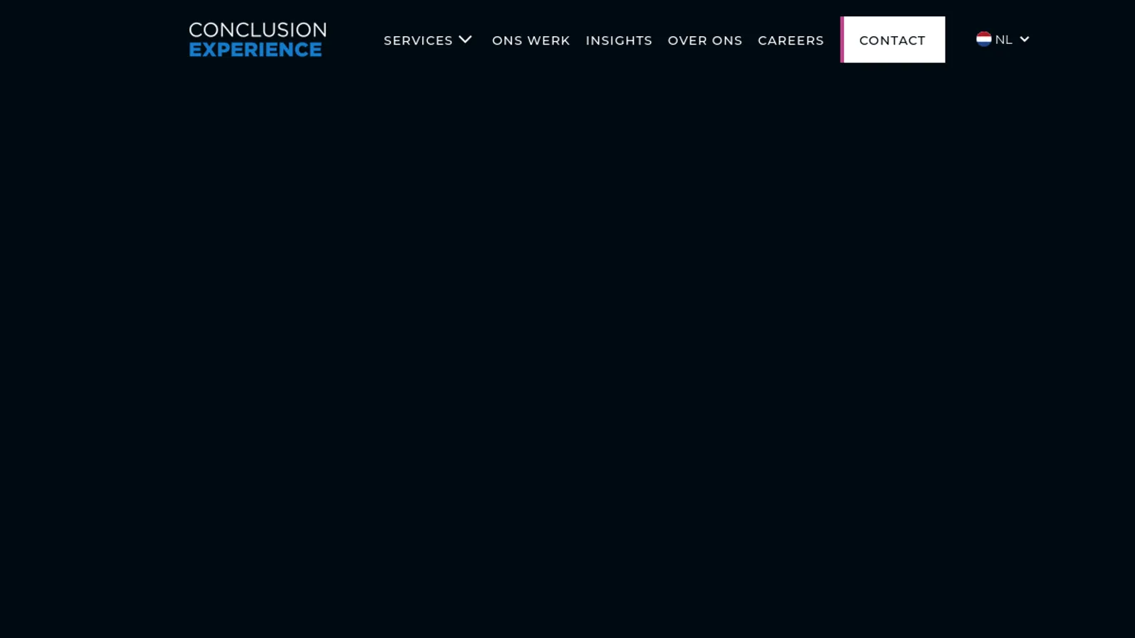 Screenshot of the Conclusion Experience homepage