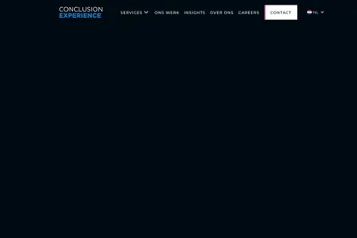 Screenshot of the Conclusion Experience homepage