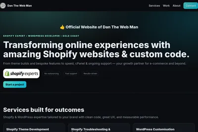 Screenshot of the Dan The Web Man Burleigh, Gold Coast & Brisbane, Australia homepage