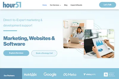 Screenshot of the Hour51 homepage