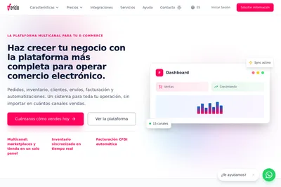 Screenshot of the Fenicia homepage
