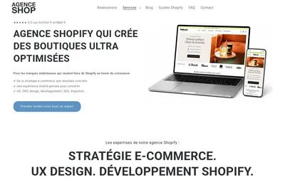 Screenshot of the AGENCE SHOP homepage