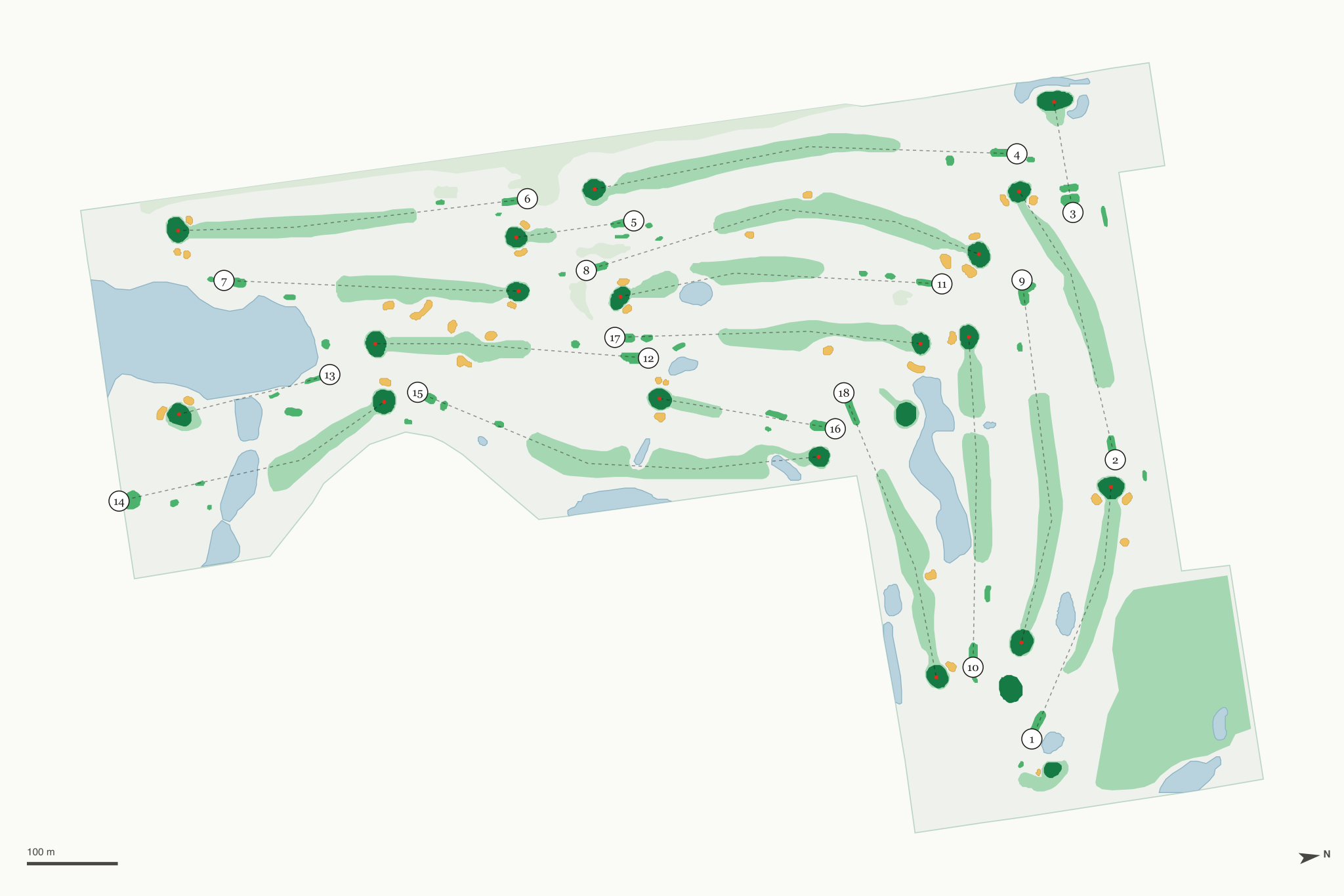 Map of Pheasant Acres Golf Course