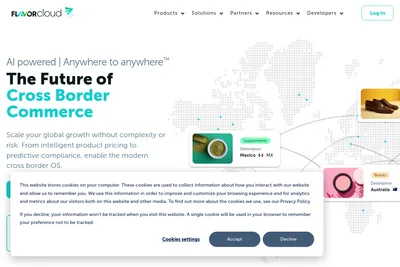 Screenshot of the FlavorCloud INC homepage