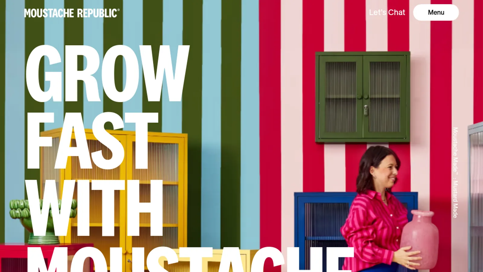 Screenshot of the Moustache Republic homepage