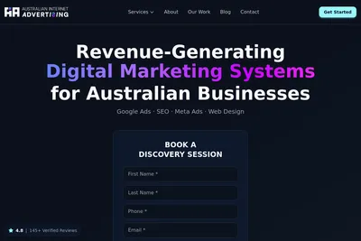 Screenshot of the Australian Internet Advertising homepage