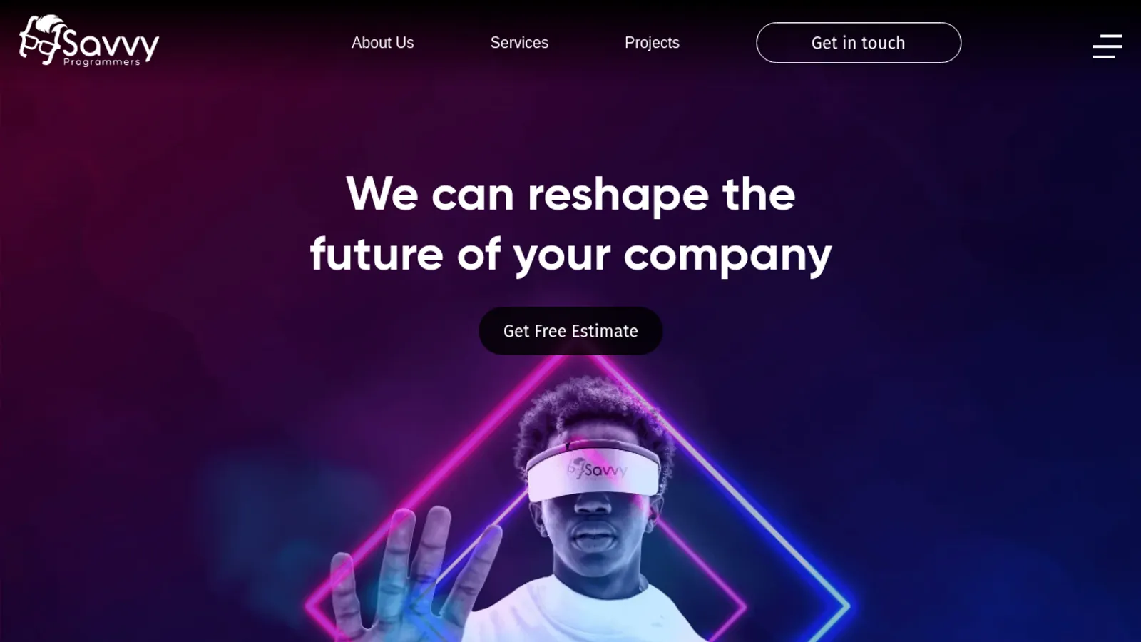 Screenshot of the Savvy Programmers homepage