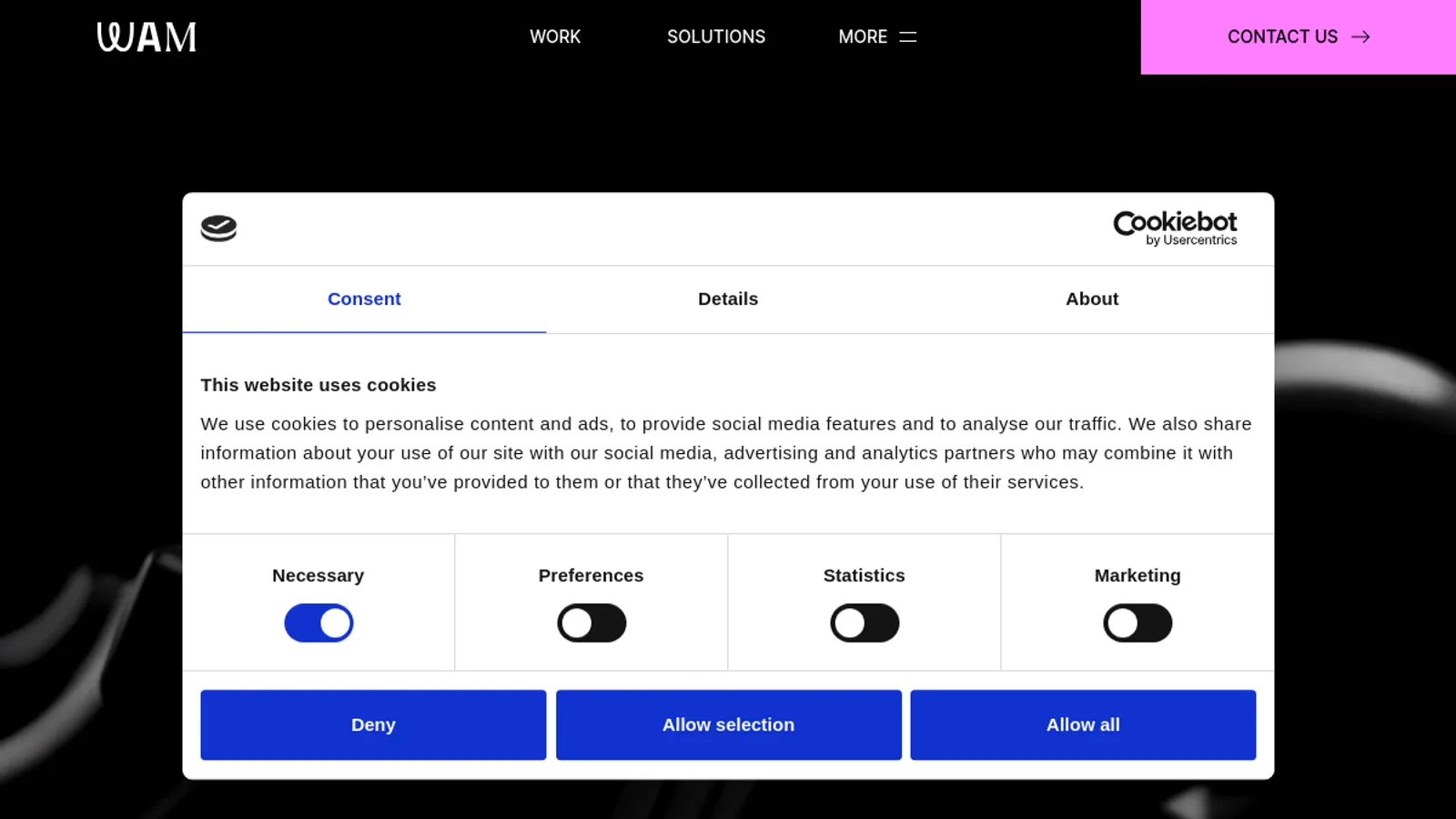 Screenshot of the interactiv4 (WAM Global) homepage