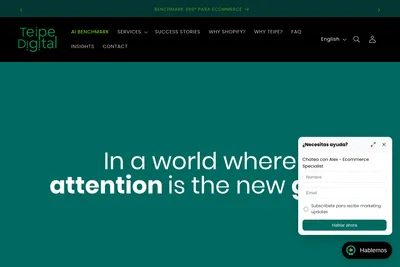 Screenshot of the Teipe Digital homepage