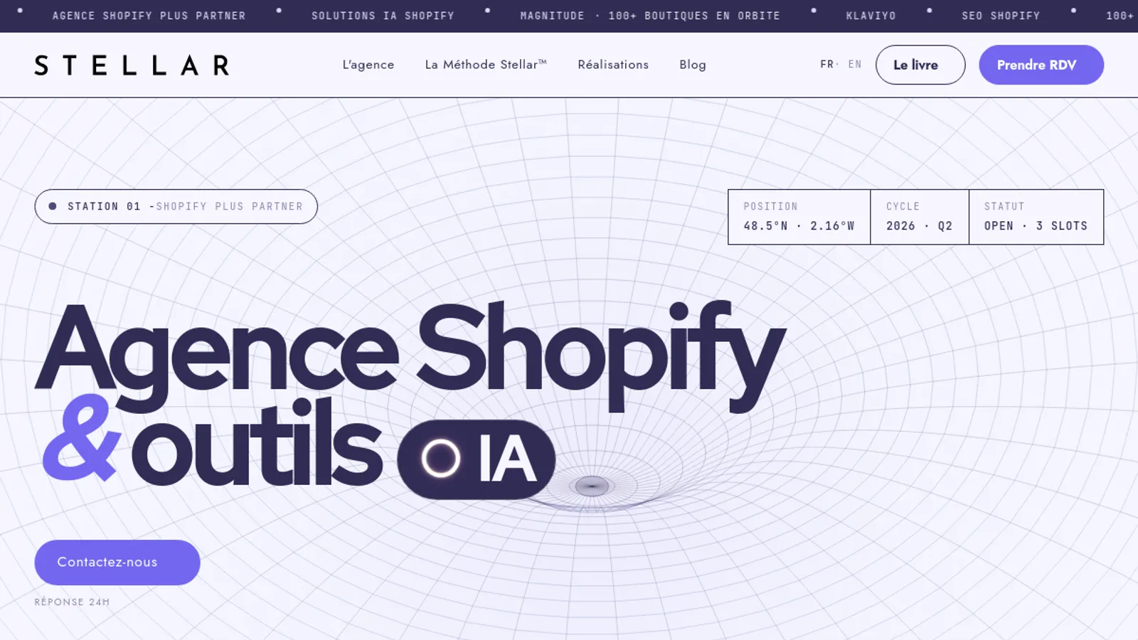 Screenshot of the Stellar homepage