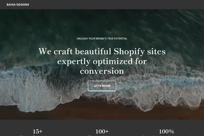 Screenshot of the Bahia Designs homepage