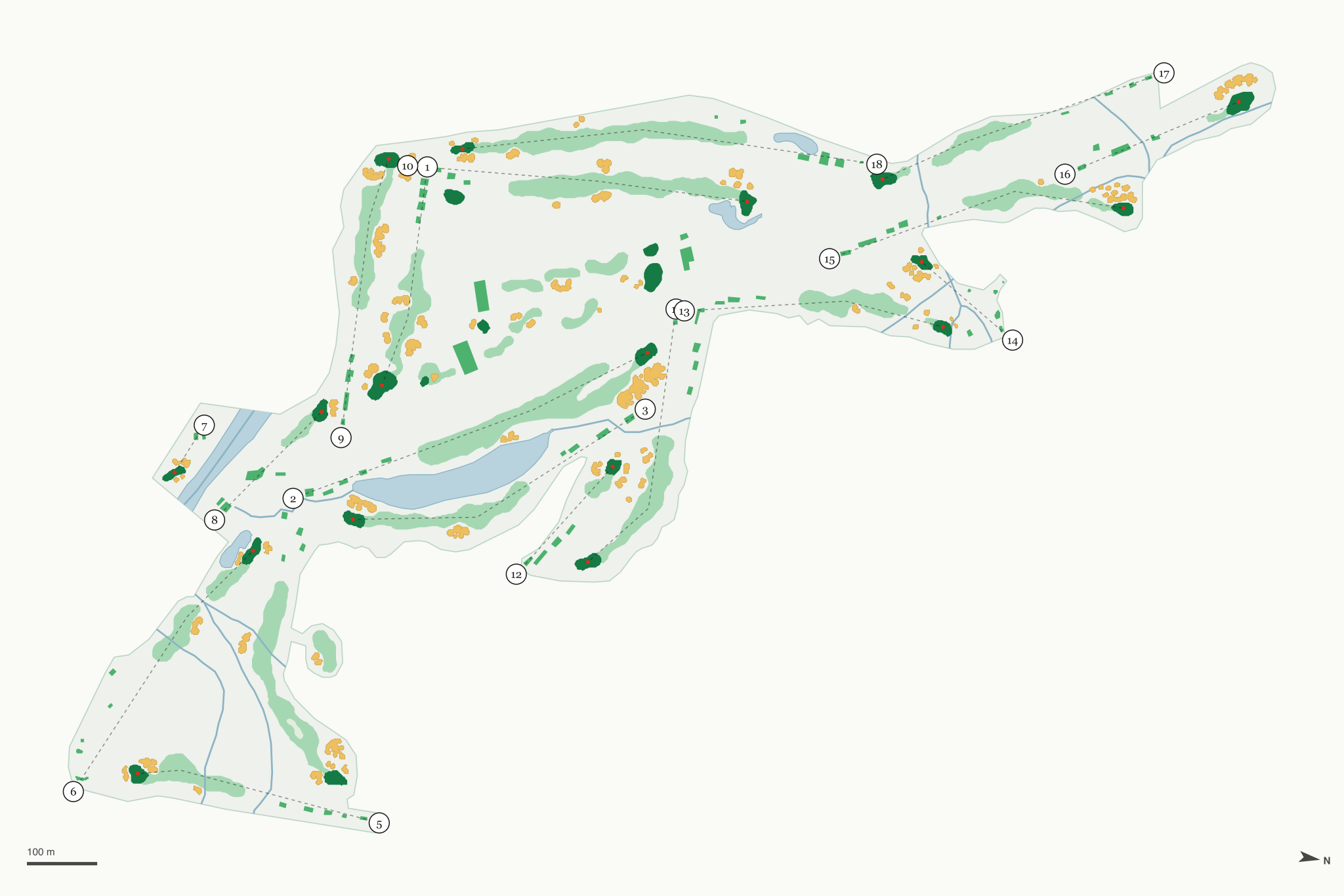 Map of Eagle Springs Golf Club