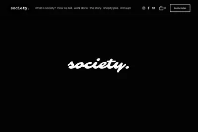Screenshot of the Society homepage