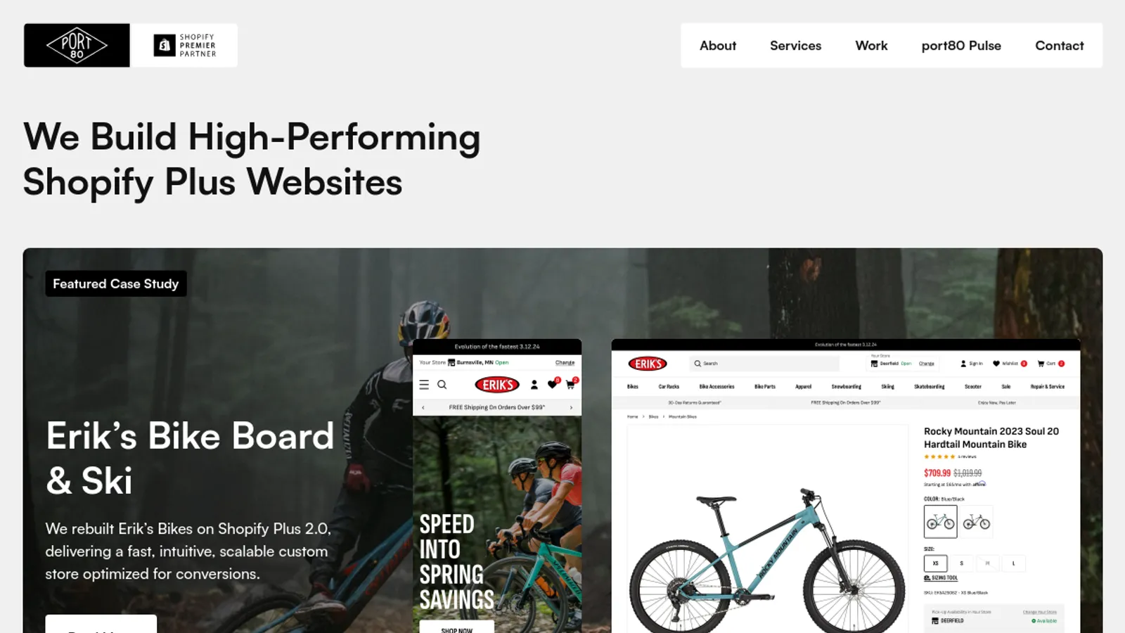 Screenshot of the port80webdesign homepage