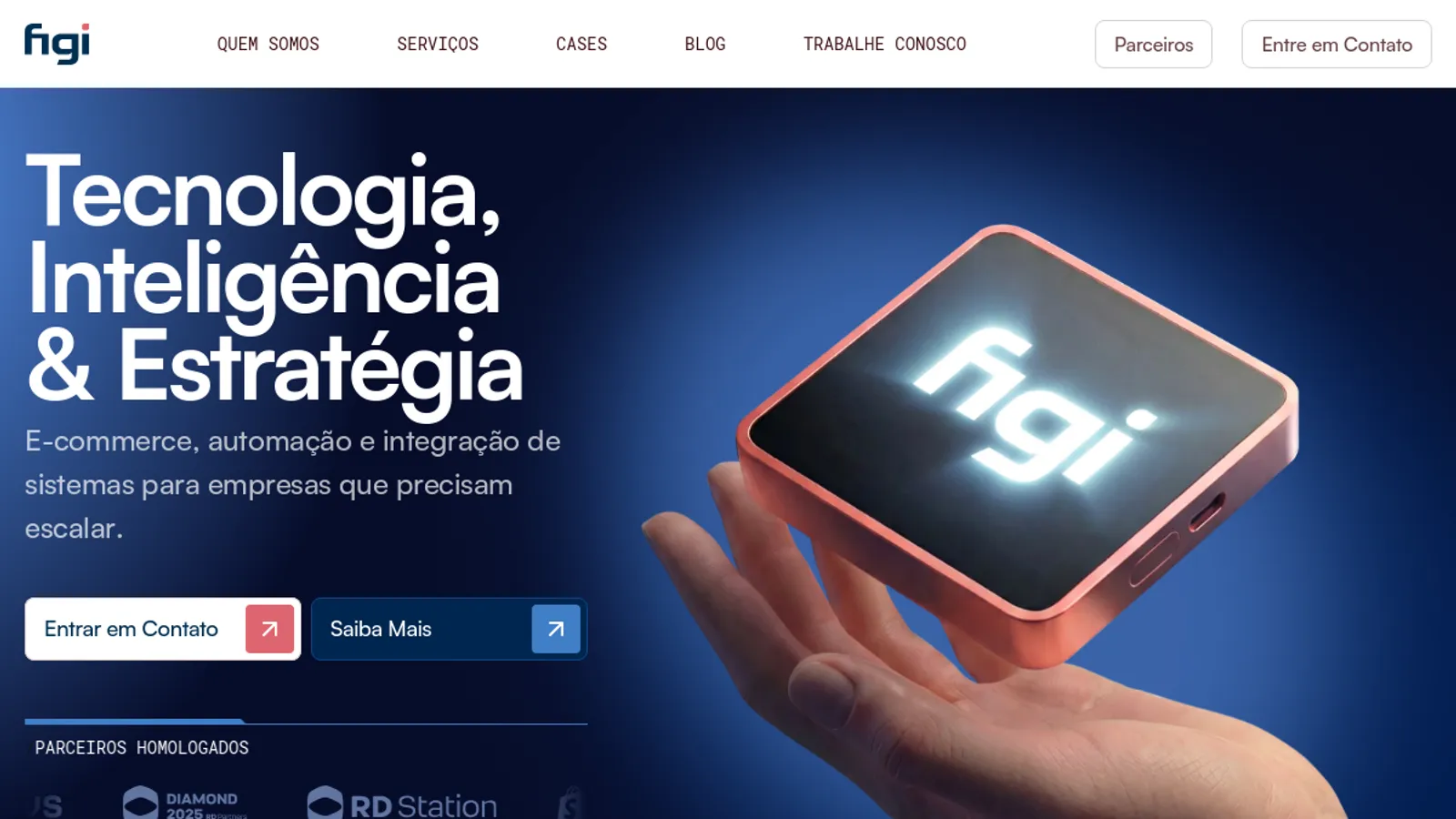 Screenshot of the Figi homepage