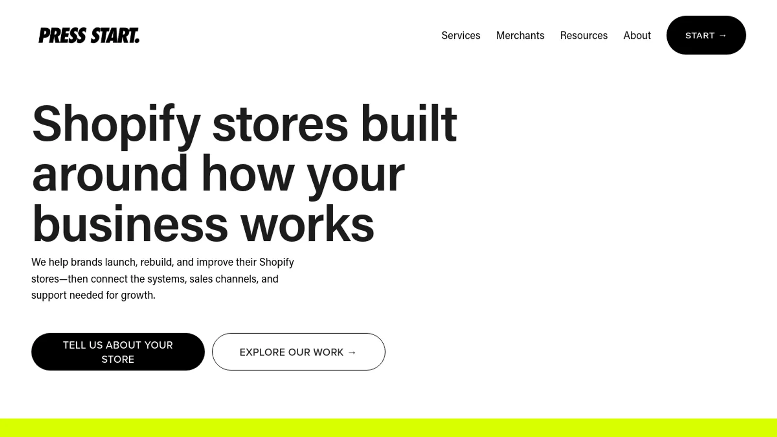 Screenshot of the Press Start. homepage