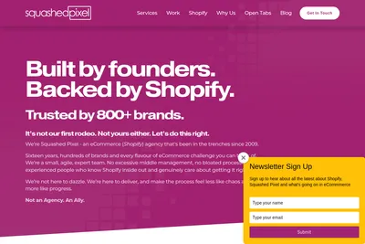Screenshot of the Squashed Pixel LTD homepage