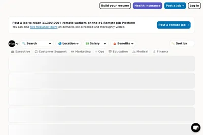 Screenshot of the Remote OK homepage