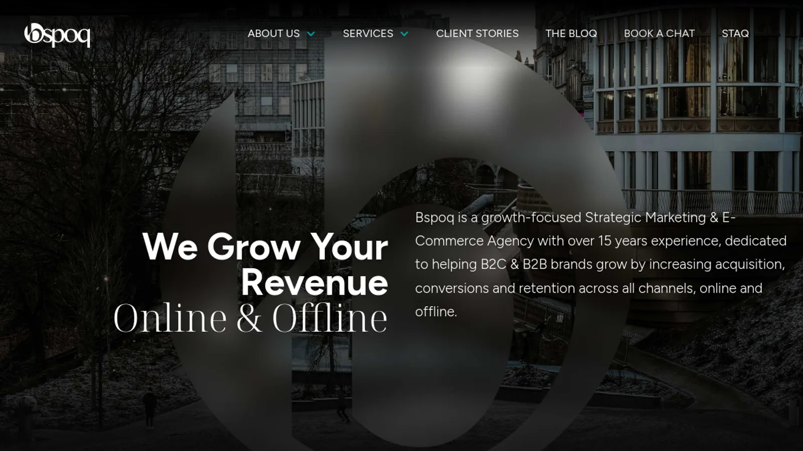 Screenshot of the Bspoq homepage