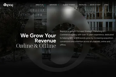 Screenshot of the Bspoq homepage