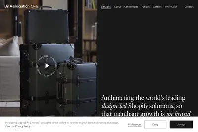 Screenshot of the By Association Only homepage