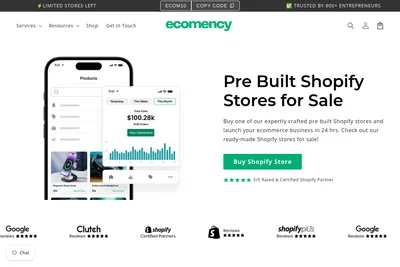 Screenshot of the Ecomency homepage