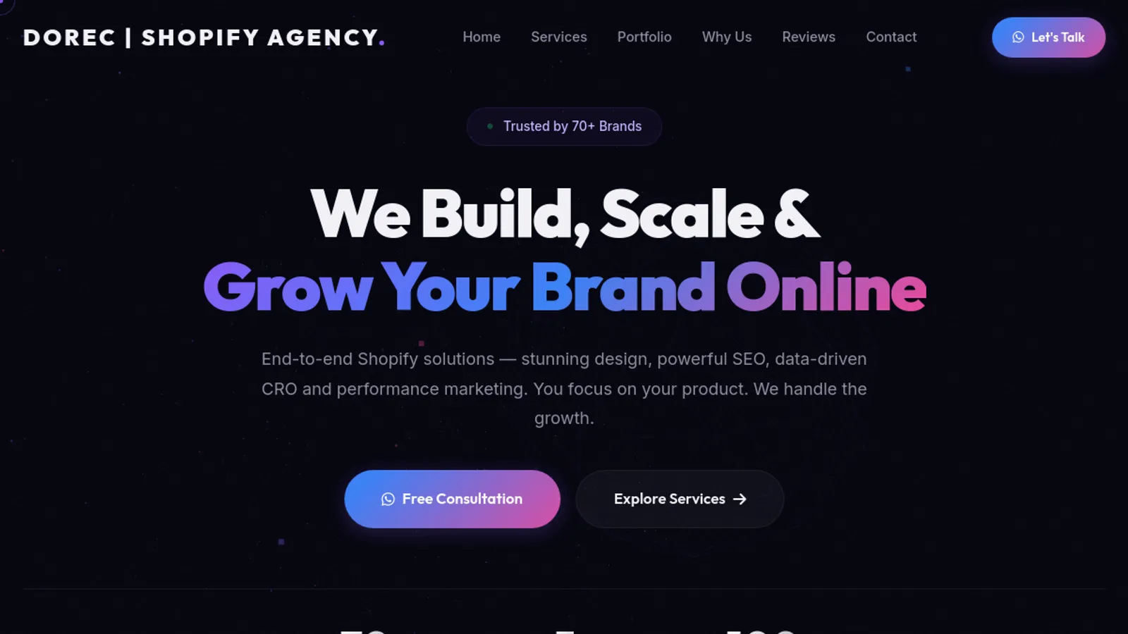 Screenshot of the Dorec.in homepage