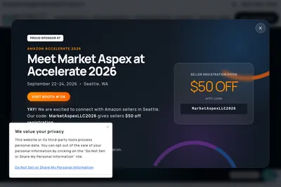 Screenshot of the MarketAspex homepage