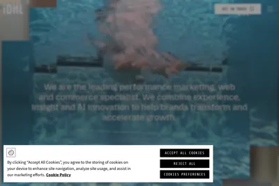 Screenshot of the IDHL homepage