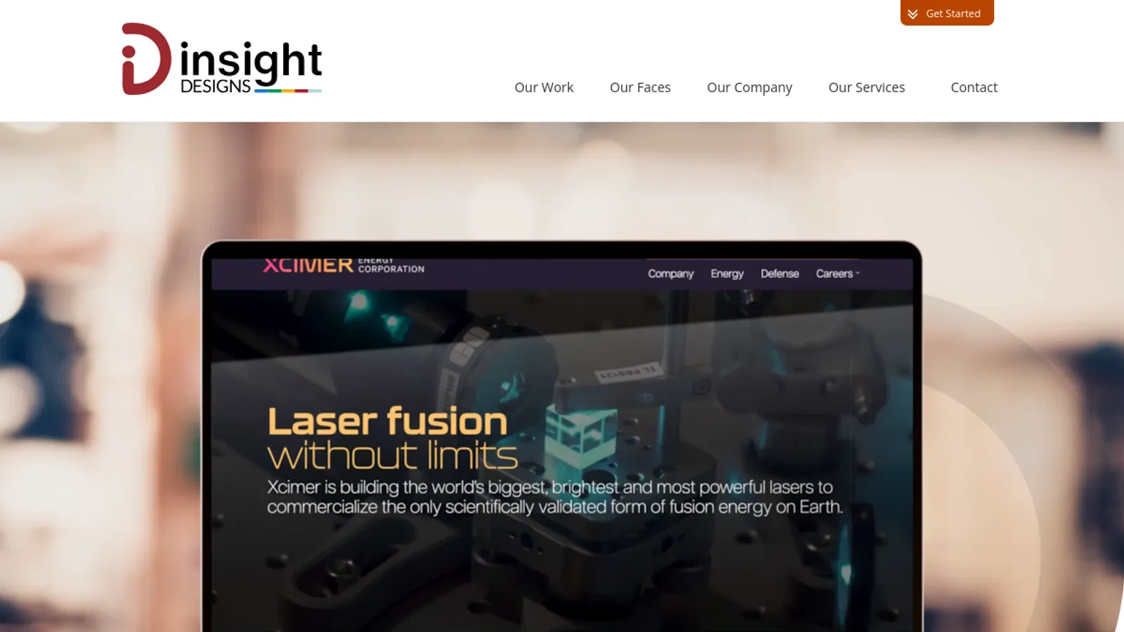 Screenshot of the Insight Designs Web Solutions homepage