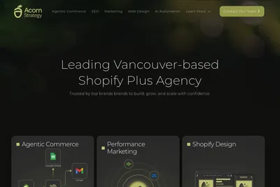 Screenshot of the Acorn Strategy homepage