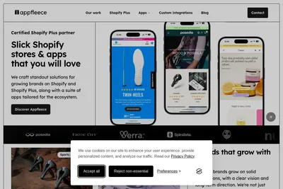 Screenshot of the Appfleece homepage