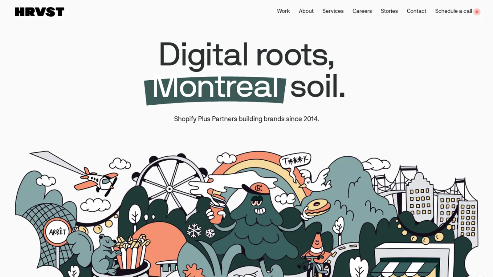 Screenshot of the HRVST® homepage