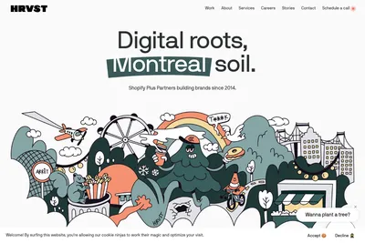 Screenshot of the HRVST® homepage