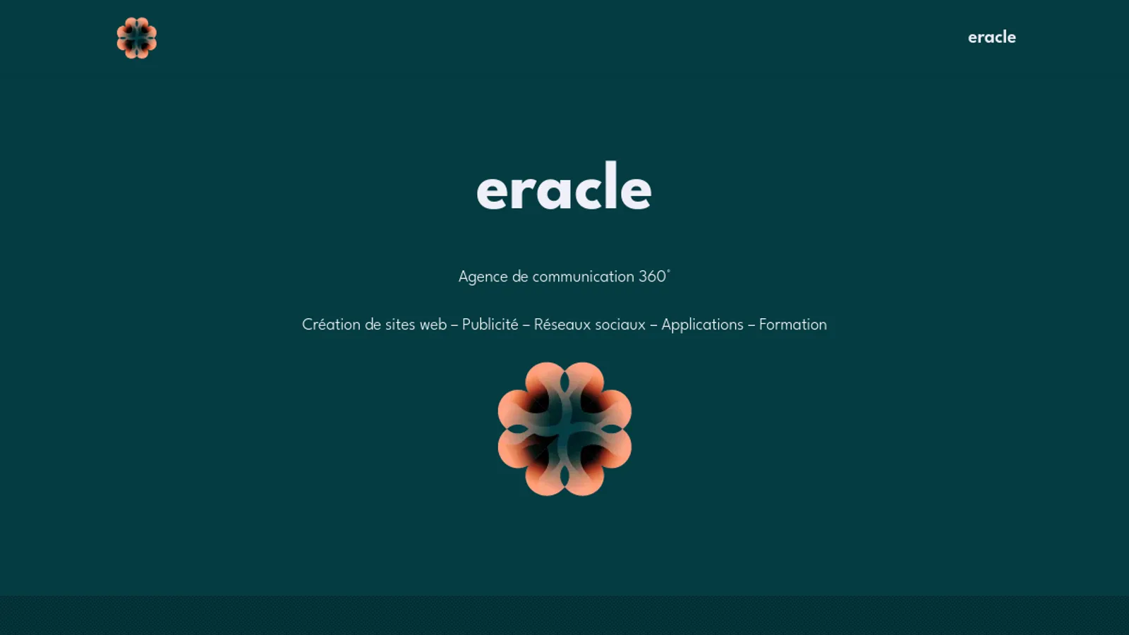 Screenshot of the Eracle homepage