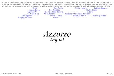 Screenshot of the Azzurro Digital homepage