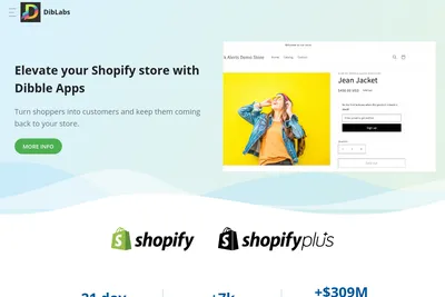 Screenshot of the DibLabs homepage