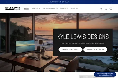 Screenshot of the Kyle Lewis Designs homepage