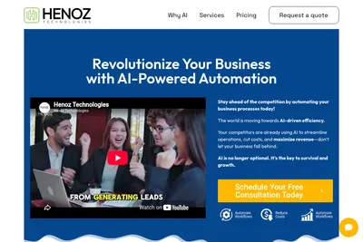 Screenshot of the Henoz homepage