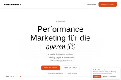 Screenshot of the ECOMBEAT homepage