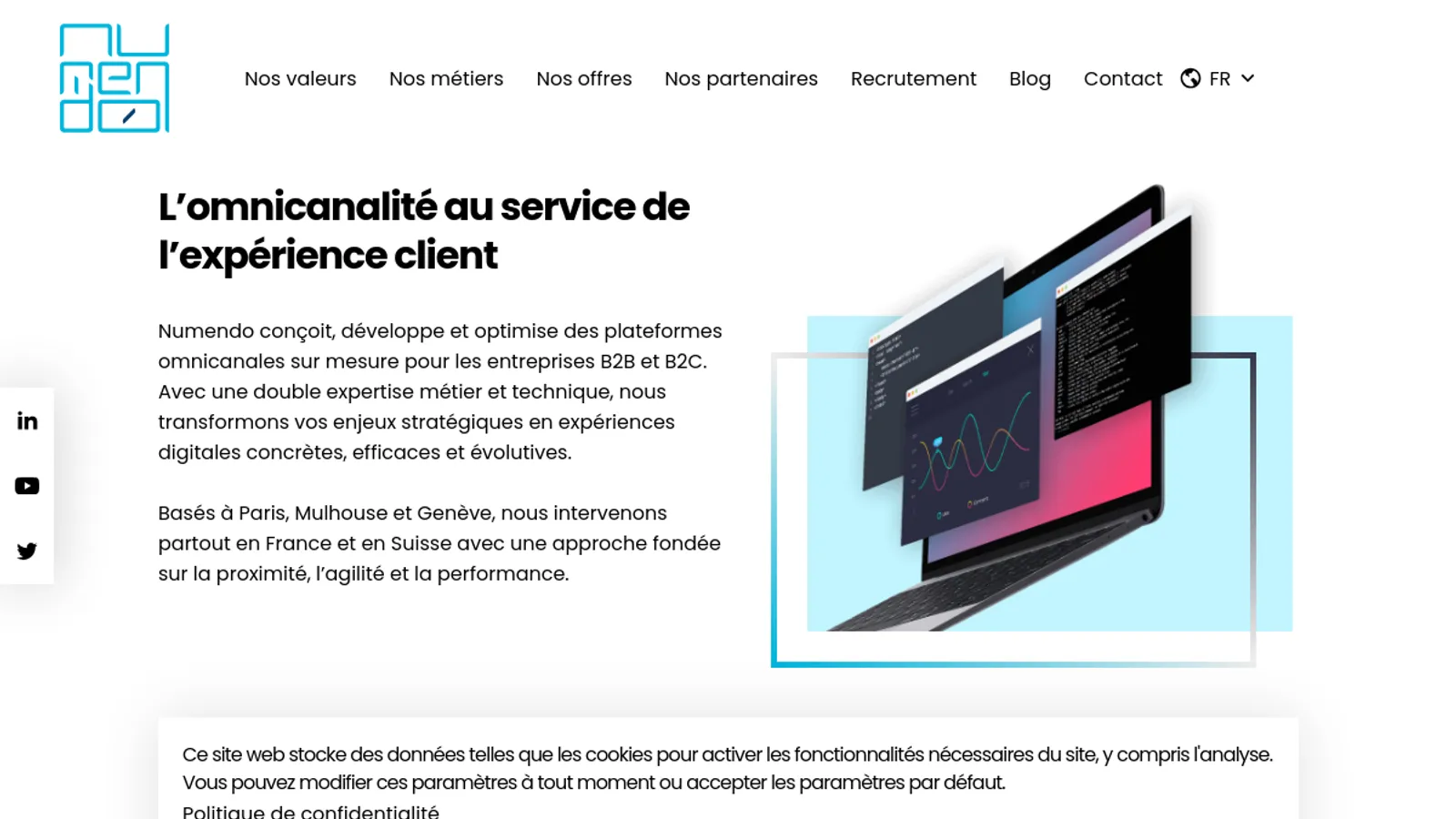 Screenshot of the Numendo homepage
