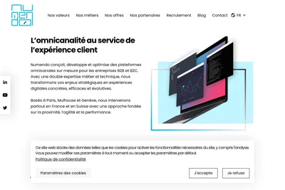 Screenshot of the Numendo homepage