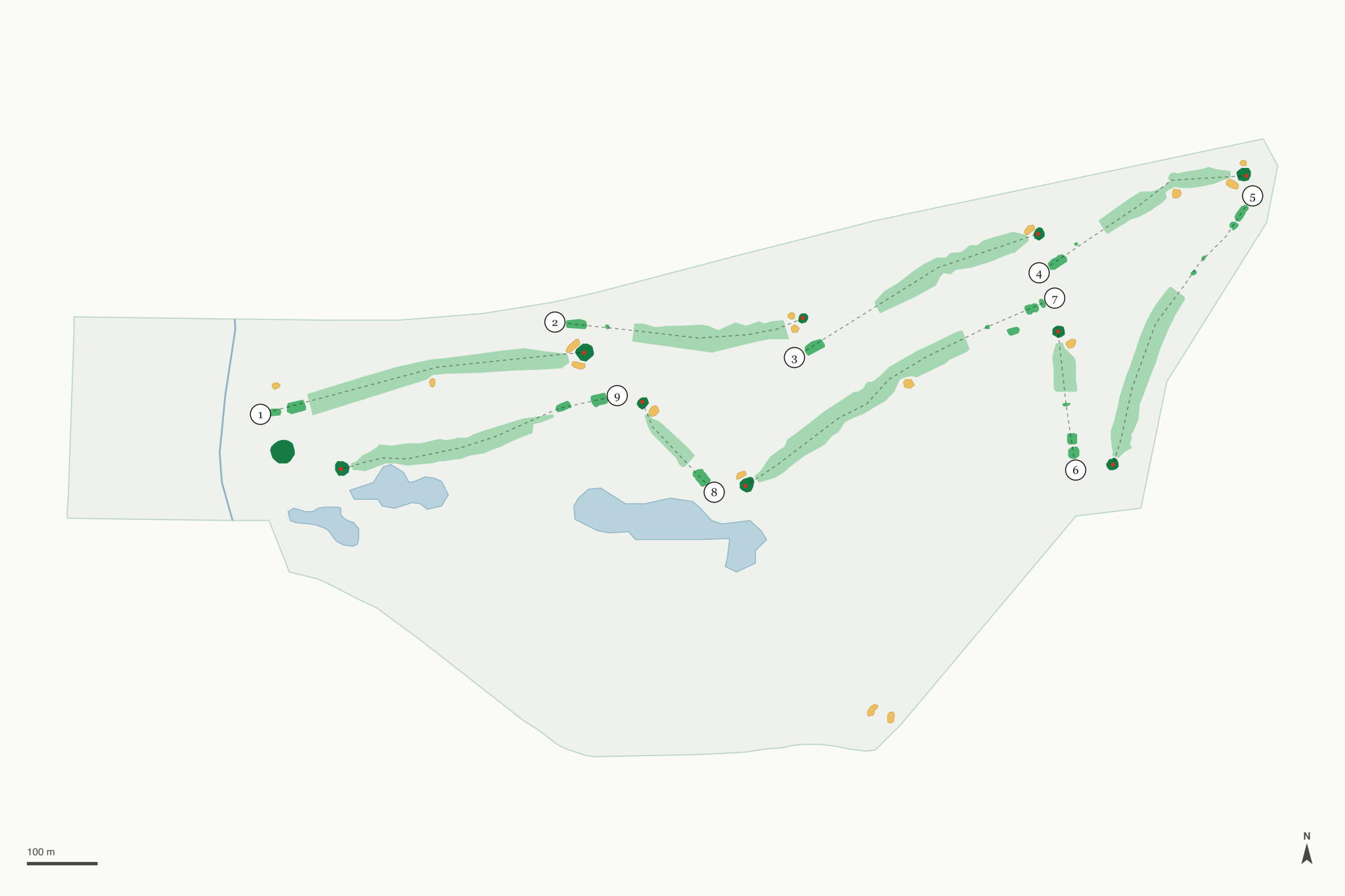 Map of China Lake Golf Course