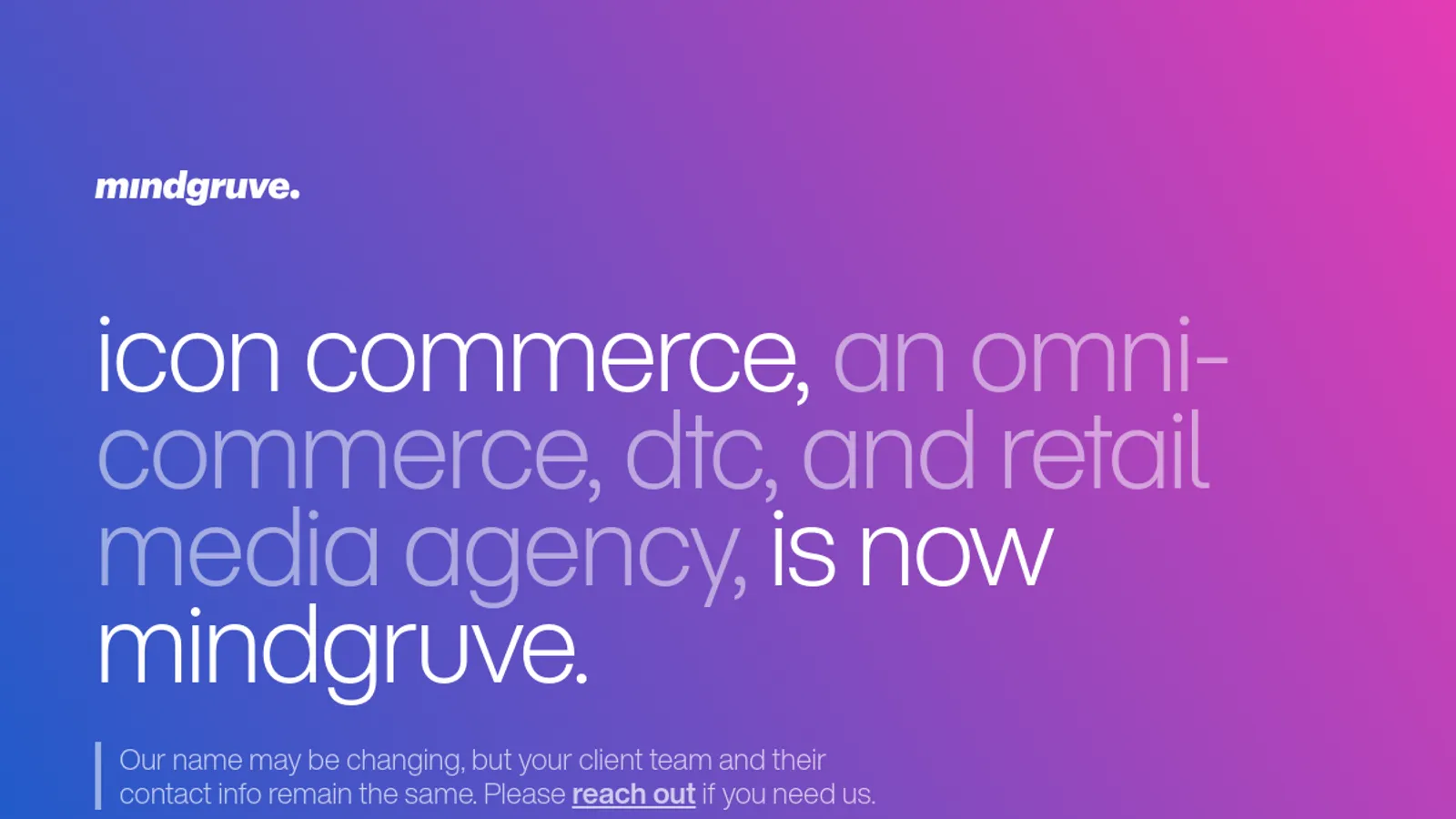 Screenshot of the Icon Commerce homepage