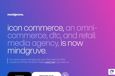 Screenshot of the Icon Commerce homepage
