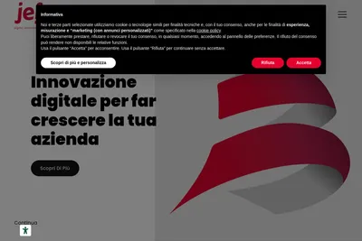 Screenshot of the Jef homepage
