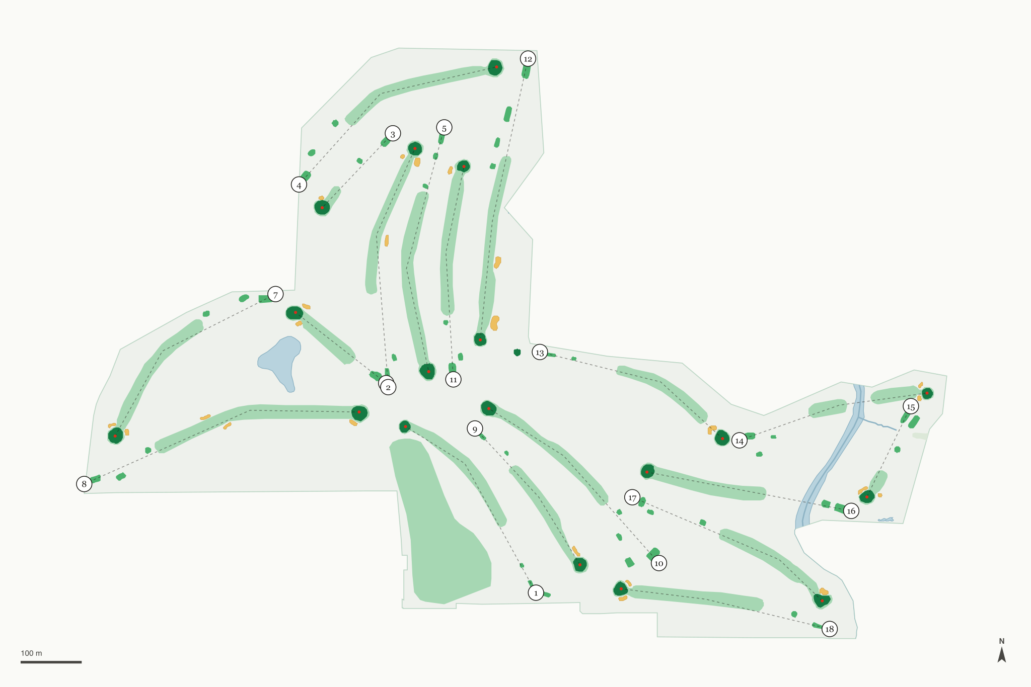 Map of Audubon Golf Course
