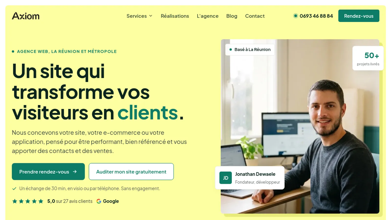 Screenshot of the Axiom Marketing homepage